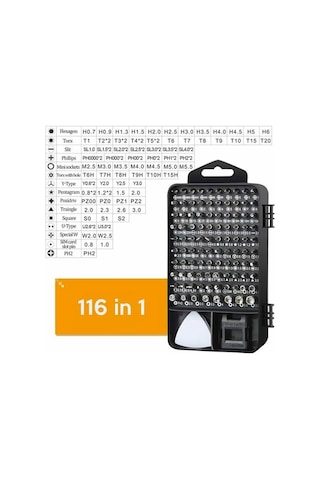 Zhltools 117 Parça Profosyonel Cep Telefonu Tablet Laptop Tornavida Tamir Seti Siyah