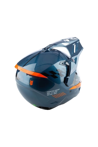 Klim X1 Alpha Carbon Concept Korumalı Adv Motosiklet Kaskı Mavioranj Mavi Turuncu