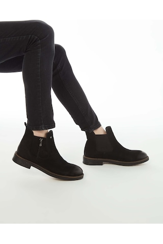 Tamer Tanca Erkek Hakiki Deri Siyah Nubuk Casual Bot 572 1727 B ERK BOT Siyah