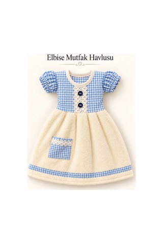 Elbise Mutfak Havlusu 20x30cm Açık Mavi Pöti Çok Renkli