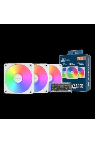 Gf120r V2 Argb Beyaz Reverse Blade Pwm Hidrolik Rulman Fanı 3lü Paket+kontrolcu