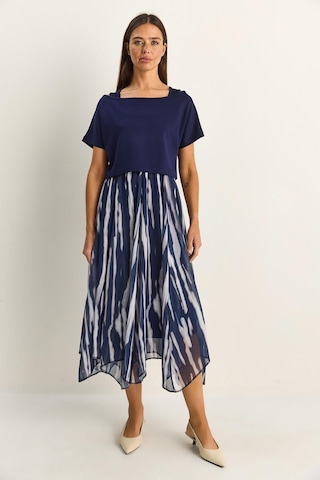 Shade Kadın Crop Tişört Detaylı Astarlı Askılı Şifon Midi Elbise 6135 60286113 - Lacivert