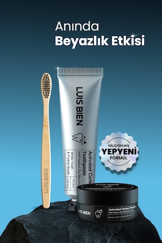 Luis Bien Aktif Karbon Diş Temizleme Tozu 50 G + Diş Macunu 75 ML + Bambu Diş Fırçası