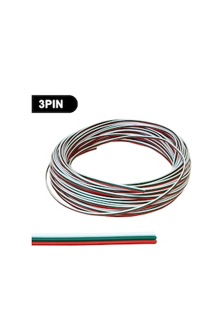 3 Pin Kordon Kablo 3x0.22mm Şerit Led Kablosu 3 Lü Jst Elektrik Kablosu Kalaylı Bakır Kablo 100 Metre