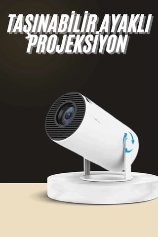 Home Ayaklı Projeksiyon Taşınabilir Mini Projektör Sinema Projektörü Android