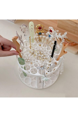 45 Gözlü Toka Saklama Kutusu Çok Fonksiyonlu Büyük Kapasiteli Makyaj Fırçası Saklama Kutusu Masa Düzenleyici Takı Sergileme Standı Diğer