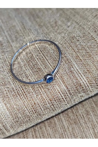 Sılver Whale 925 Ayar Gümüş, Taşlı Yüzük 159883621 Mavi