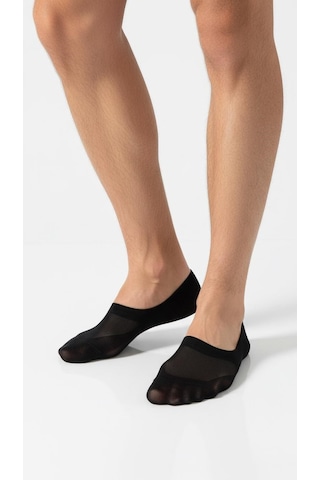 Erkek Görünmez Çorap Kaydırmaz Topuk Silikonlu, Terletmeyen Babet Çorap Siyah