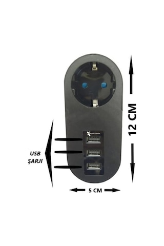 Termal Akım Korumalı Tekli Duvar Priz 3xusb Akıllı Akım Dengeleme