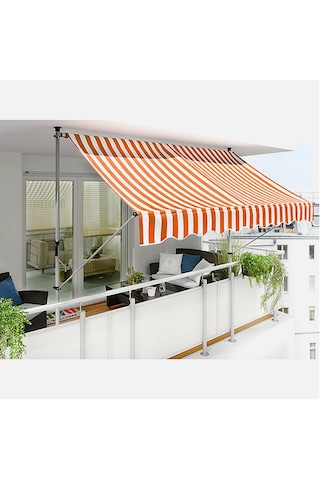 Evinizin Atolyesi Teleskopik Tente Turuncu - Beyaz 250x150 CM