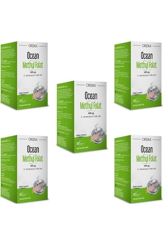 Orzax Ocean Methyl Folat 400 Mcg 30 Tablet X 5 Adet