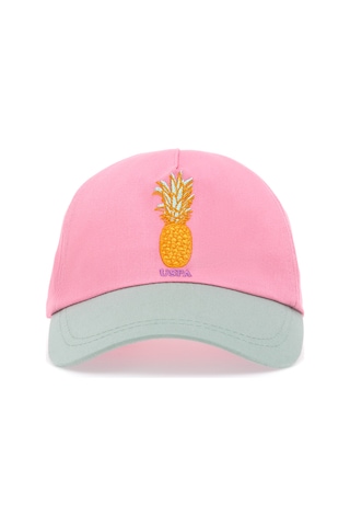 U.S. Polo Assn. Kız Çocuk Pembe Ananas Nakışlı Şapka 50312314-VR041