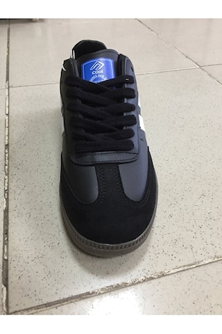 Cool Angola Unisex Genç Kauçuk Taban Sneaker Spor Ayakkabı Siyah / Beyaz Beyaz