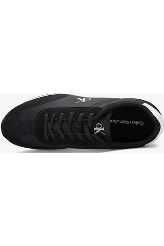 Calvin Klein Erkek Yuvarlak Burun Lamine Deri Bağlamalı Orta Kalın Topuk Siyah Sneaker Ym0ym01325-0gm-11779 Siyah