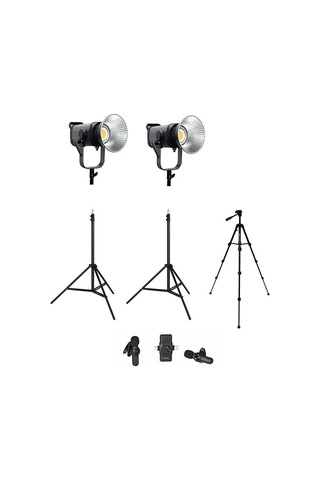 Cobac 200 Stüdyo Işığı 2 + 3 Mt Işık Ayağı 2 + 307 Tripod + V6 Mikrofon Işık Seti Cobac 200 Stüdyo Işığı 2 + 3 Mt Işık Ayağı 2 + 307 Tripod + V6 Mikrofon Işık Seti