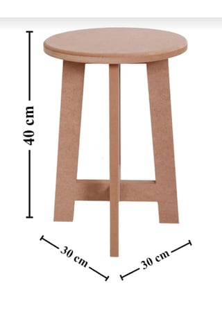 Boyanabilir Ahşap Mdf Yuvarlak Demonte Tabure 30x40 Cm