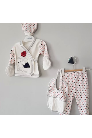 Erkek Bebek Kutulu Tavşan 5li Zıbın Seti Çok Renkli