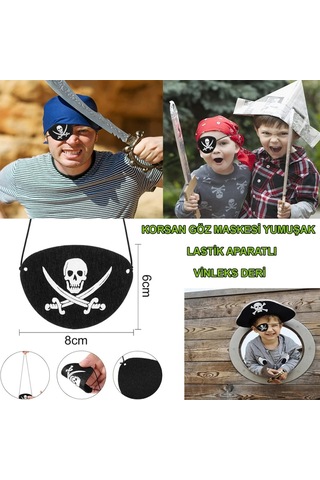 Veraura Lifestyle Nessiworld Vinleks Deri Korsan Göz Bandı Göz Maskesi Lastikli Standart