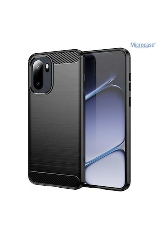 Microcase Oneplus 15r İle Uyumlu Brushed Carbon Fiber Silikon Kılıf - Siyah Al3332
