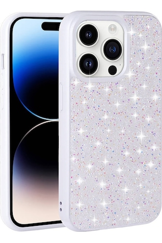 Apple Uyumlu iPhone 14 Pro Max Uyumlu Parlak Taşlı Tasarım Pırlanta Zore Kılıf-lila Lila -