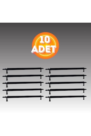 Klipso Mat Siyah 160 Mm Metal Lüks Çekmece Dolap Mobilya Kulpları 10 Adet Siyah