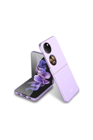 Rba Aksesuar Huawei P50 Pocket Kılıf Rba Sert Kıpta Kapak - Lila Çok Renkli