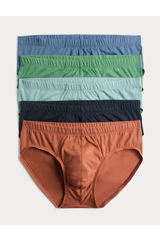 Marks & Spencer 5’li Saf Pamuk Cool & Fresh Slip T14002559F Çok Renkli