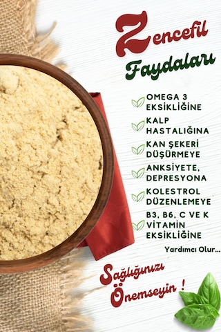 Yörem Afyon Sağlık Dostu Besin Değeri Korunarak Öğütülmüş Toz Zencefil Zingiber Officinale 60gr