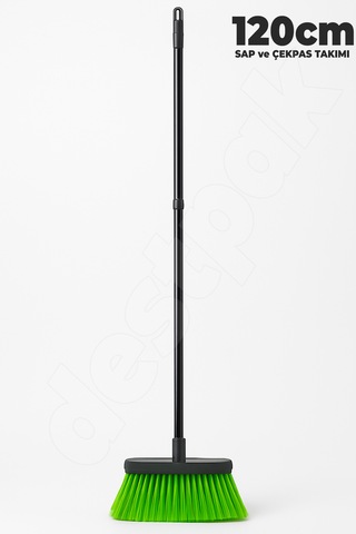 Saplı Ev Fırçası - Ekstra Kaliteli - 120cm Sap - Demonte Sap - Uzun Fırça Kılı - Oto Fırçası