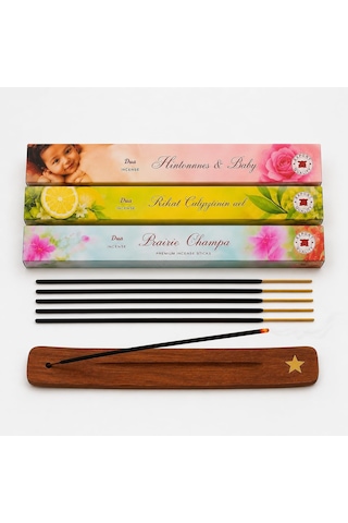 İthal 60 Adet 3x20 Uzun Süre Kalıcı Yoga-plates-meditasyon Aroma Terapi Kömürsüz-kimyasalsız Doğal Çubuk Tüstü Seti Ahşap Tütsülük Hediyeli Karışık Aroma Box 3 Abundance Prosperity