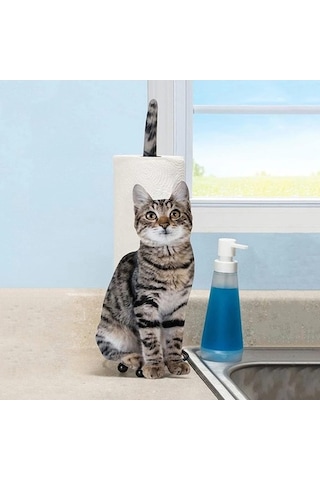 Novahub Kediler İçin Şık Tuvalet Kağıdı Tutucu, Kedi Şekilli, Montaj Kolay Diğer