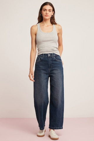 Ethıquet Lıllesol Kadın Fitilli Görünümlü Slim Fit Vücuda Oturan Havuz Yakalı Pamuklu Basic Gri Atle