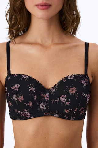 Penti Siyah Lotus Mesh Çiçekli Pedli Sütyen