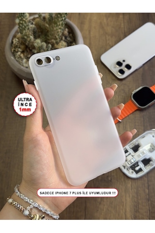 Apple iPhone 7 Plus Uyumlu Süper İnce Mat Ultra Thin Silikon Kılıf Şeffaf