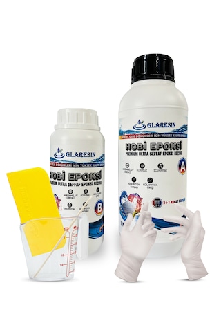 Glaresın Clear Epoxy Resın Ultra Şeffaf Hızlı 1,5 Kg Hobi Sanat Art Tepsi İnce Döküm Epoksi Reçine Kıt