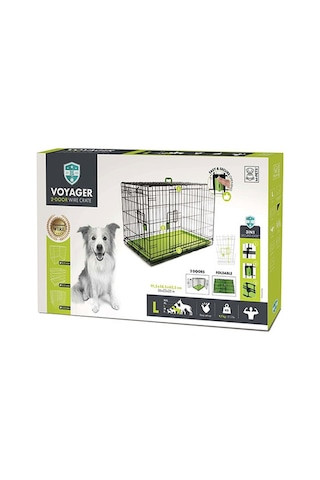 M-pets Voyager 2 Kapılı Köpek Kafesi Large Yeşil 91x58x63 Cm 244-52029.03