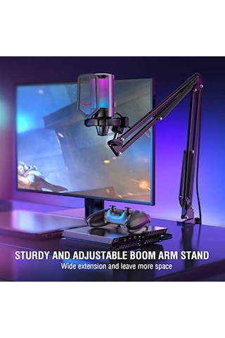 Ampligame A6t Twitch - Youtuber - Gamer - Tiktok - Yayıncı Usb Mikrofon Seti Siyah