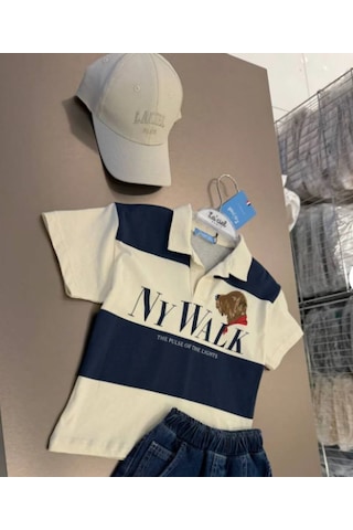Baby Lory Kids Store Erkek Çocuk Polo Tshirt Beyaz - Lacivert