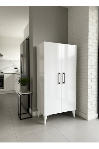 Aruat 4 Raf'lı Çok Amaçlı Kullanım Sunan Kapaklı Dolap 35 110 Beyaz