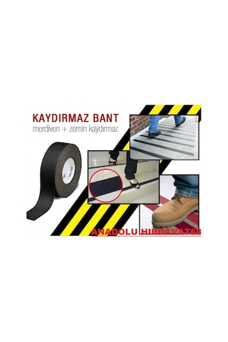 Merdiven Kaydırmaz Bant 50Mm 5Mt Kaydırmaz Band Siyah Renk