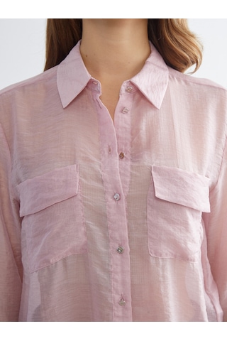 Lcwaıkıkı Classic Pembe Oversize Kadın Gömlek