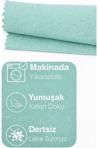 Perdeyap1980 Kadife Dokulu Mint Renk Ada Serisi Runner 40 X 140 Cm Mint