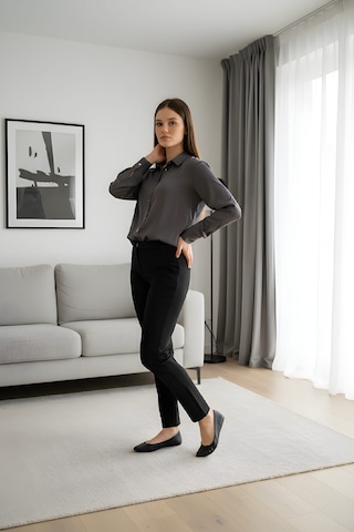 Modeva Global Modern Duruşlu Şık Oversize Gri Gömlek Gri