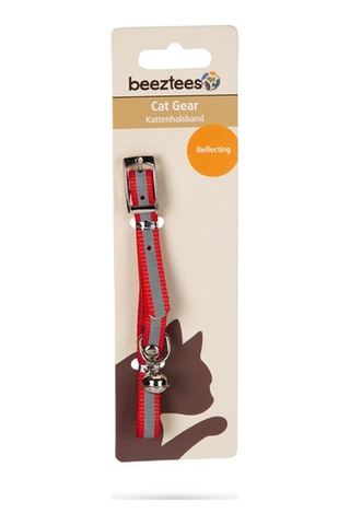 Beeztees Kedi Boyun Tasması, Fosforlu Kırmızı, 24,5-29,5cm