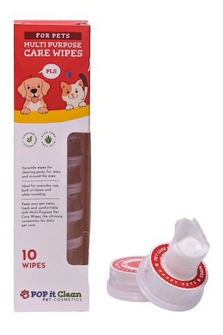 Popitclean Evcil Hayvan Kedi & Köpek Çok Amaçlı Bakım ve Temizleme Mendili