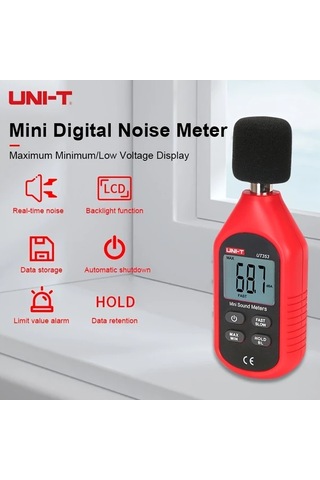 Willowhaven Unı-t Mini Dijital Ses Ölçer 30-130db Gürültü Metre Lcd Ekran Veri Kayıt