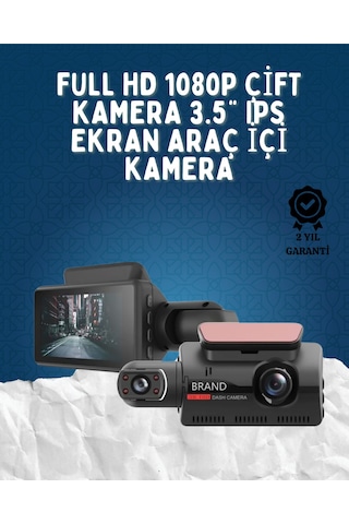 Çift Görüşlü Dashcam - Gece Görüşlü 1080p Araç İçi Güvenlik Kamerası