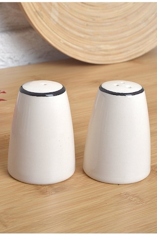 2'li Seramik Tuzluk & Biberlik Siyah