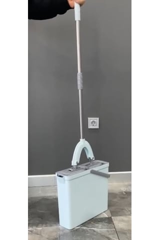 Zambak Plastik Microfiber Kelebek Paspas Süngerli Kovada Sıkmalı Slim Mop Seti