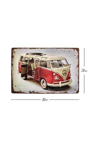 Cajuart Volkswagen Minibüs Tema 20X30 Cm Metal Plaka Metal Tablo
